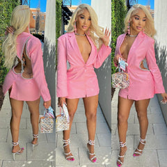 Cherry On Top Backless Diamond Blazer