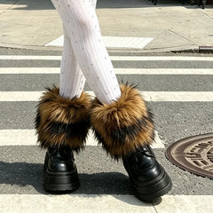 Fur Cuff Boots Leg Warmer