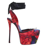 Butterfly-Knot Platform High Heels