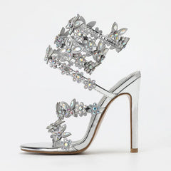 Butterfly Flowers Gladiator High Heels