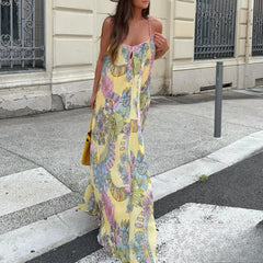 Foral Chiffon Maxi Dress