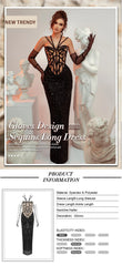 Black Sequin Embellished Mermaid Dress