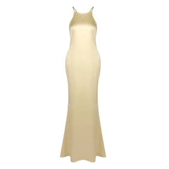 Backless Satin Maxi Dress