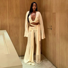 Alexis Ruched Flared Pants Set
