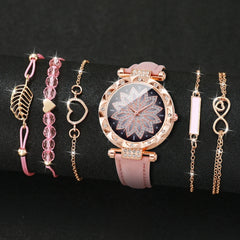 6PCS/Set Watch Bracelet Set(Without Box)