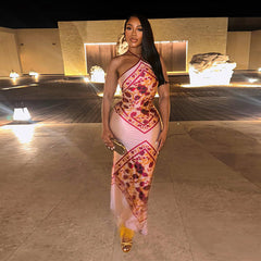 Esther Floral Satin Maxi Dress