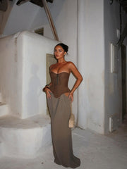 Elissa Corset Mesh Maxi Dress