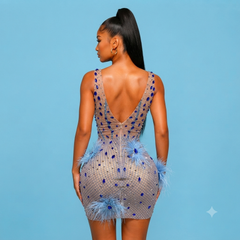 Diane Feather Mini Dress