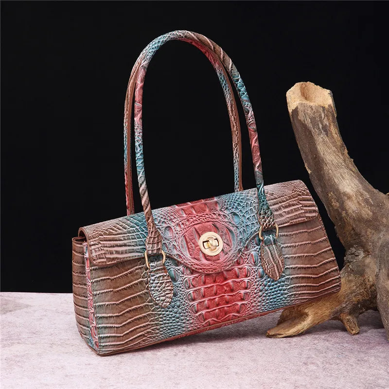Crocodile Vintage Leather Handbag