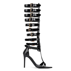 Gladiator Buckle Pointy Toe Sandals