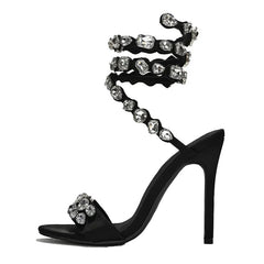 Crystal Ankle Wrap High Heels