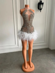 Crystal Feather Mini Dress