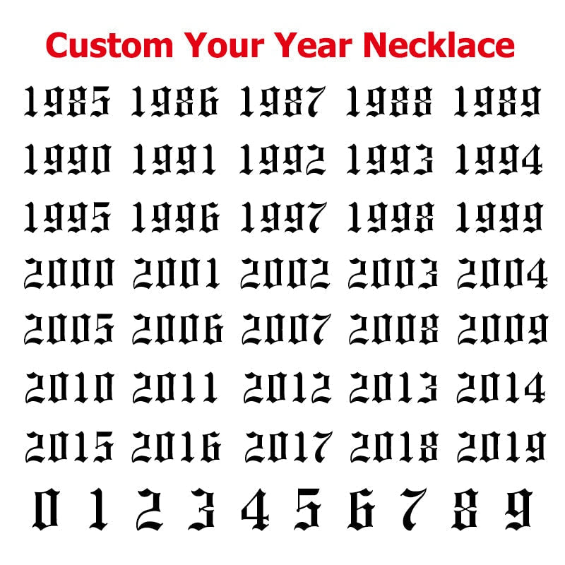 Custom Year of Birth Necklaces