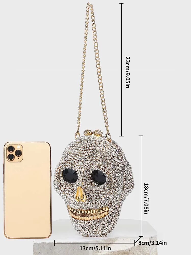 Diamond Skull Clutch Bag