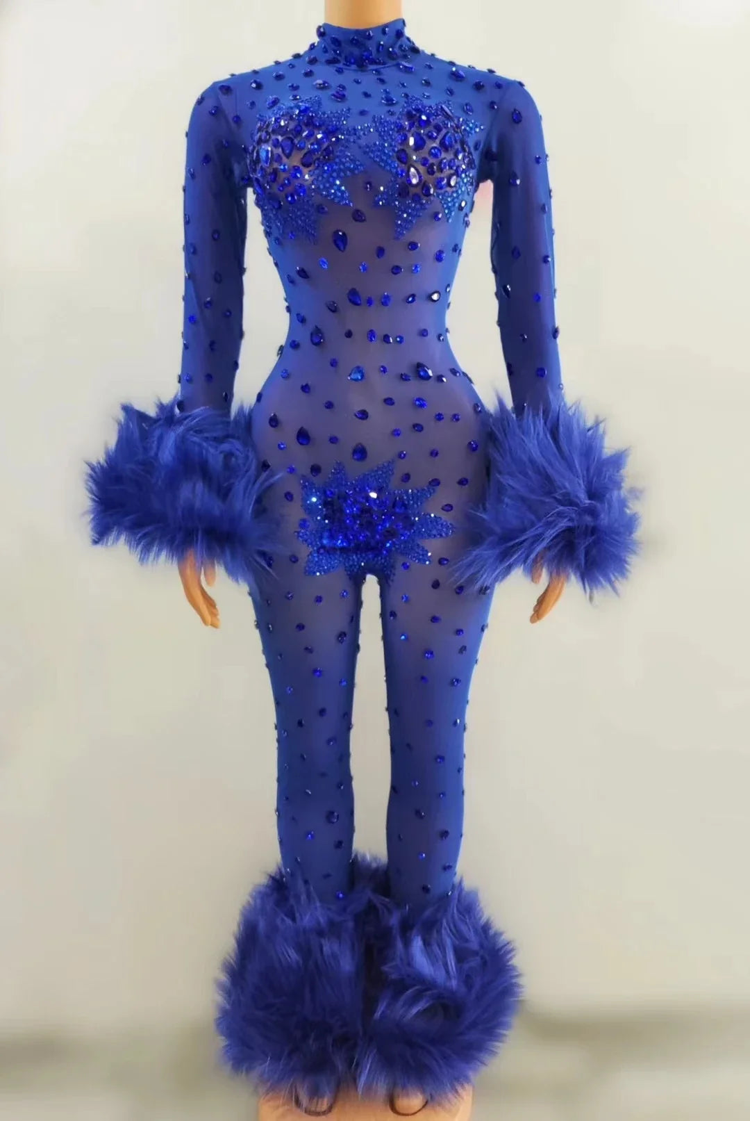 Feather Rhinestone Jumpsuit