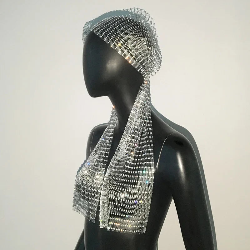 Glitter Rhinestone Headscarf