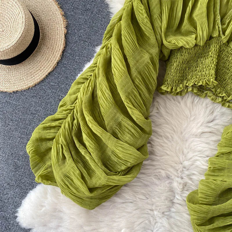 Chiffon Puff  Sleeve Top