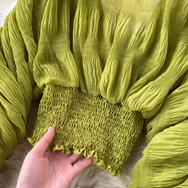 Chiffon Puff  Sleeve Top
