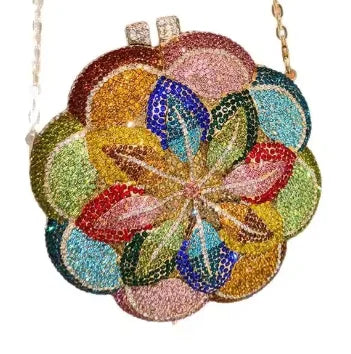 Floral Crystal Clutch Purse
