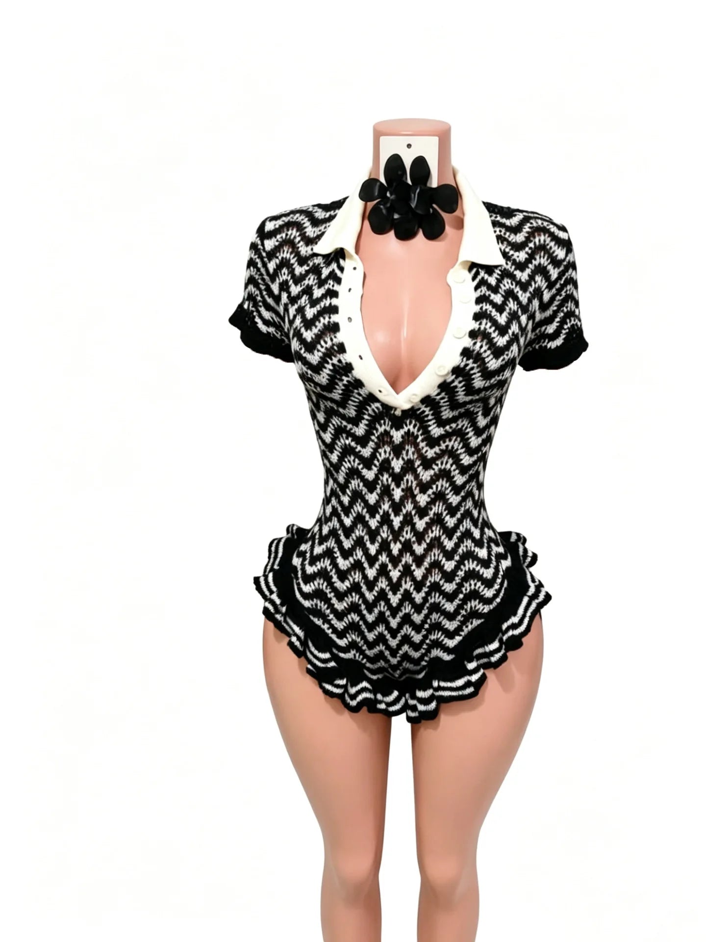 Esha Knit Ruffle Romper