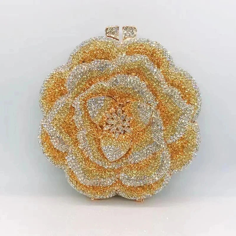 Floral Crystal Clutch Purse