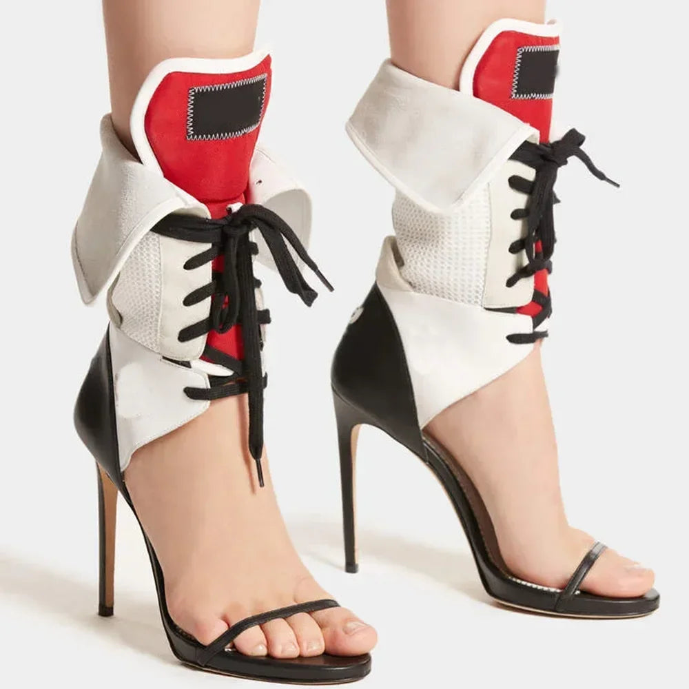 Cross Tied Belt High Heels