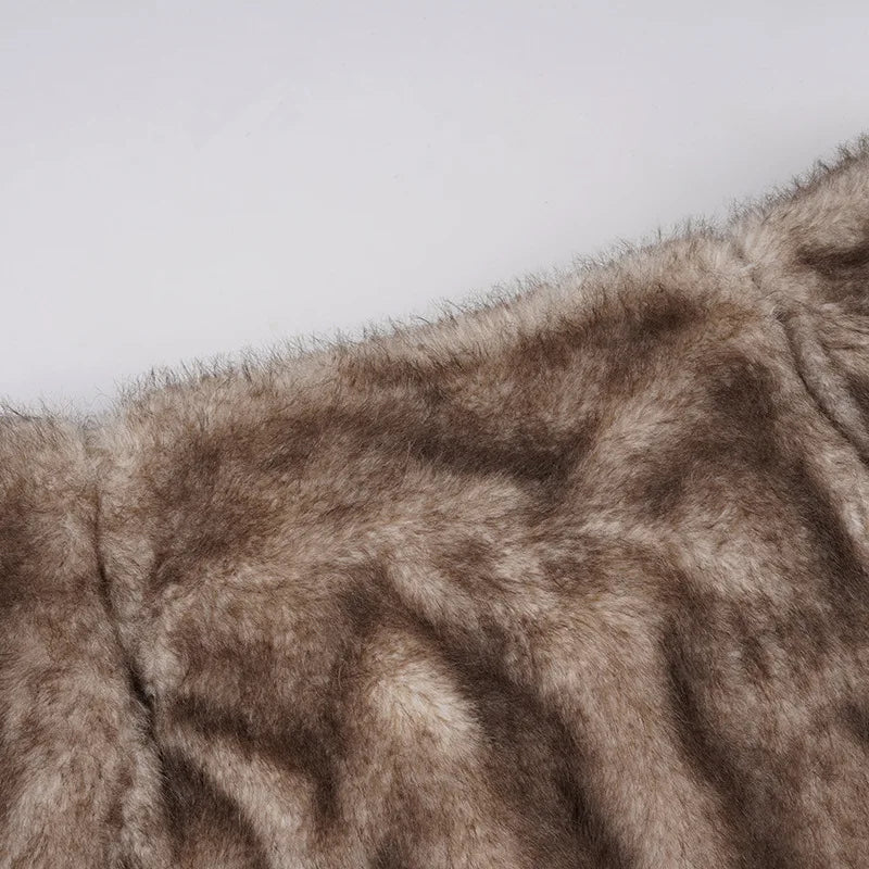 Furry Pleated Mini Skirt