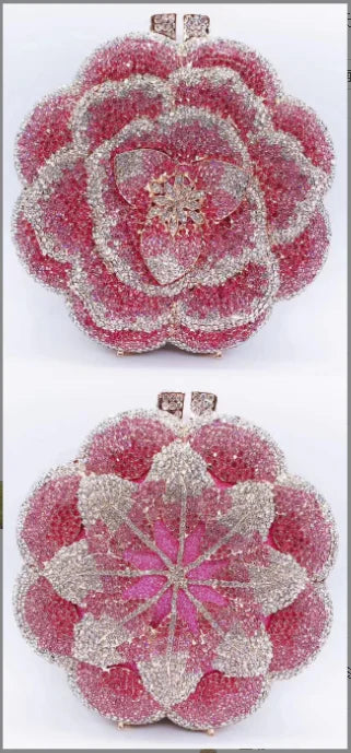 Floral Crystal Clutch Purse
