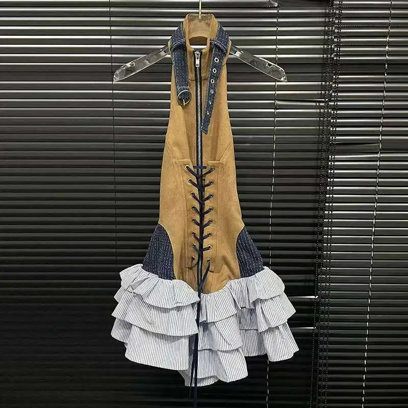 Ava Retro Rivet Mini Dress