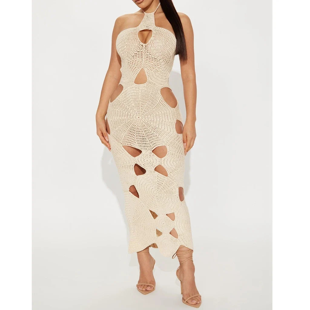 Coquette Crochet Midi Dress