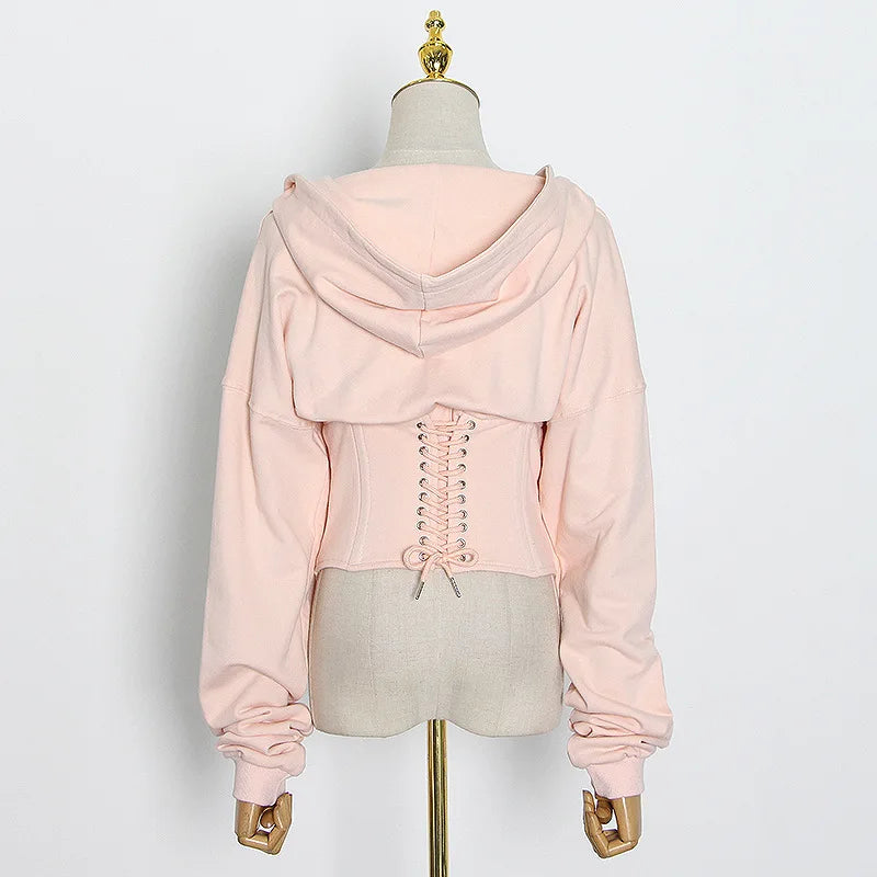 Hoodie Bandage Corset Jacket