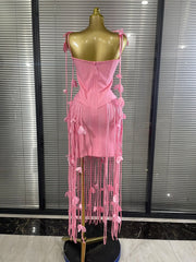 Floral Draped Bandage Dress
