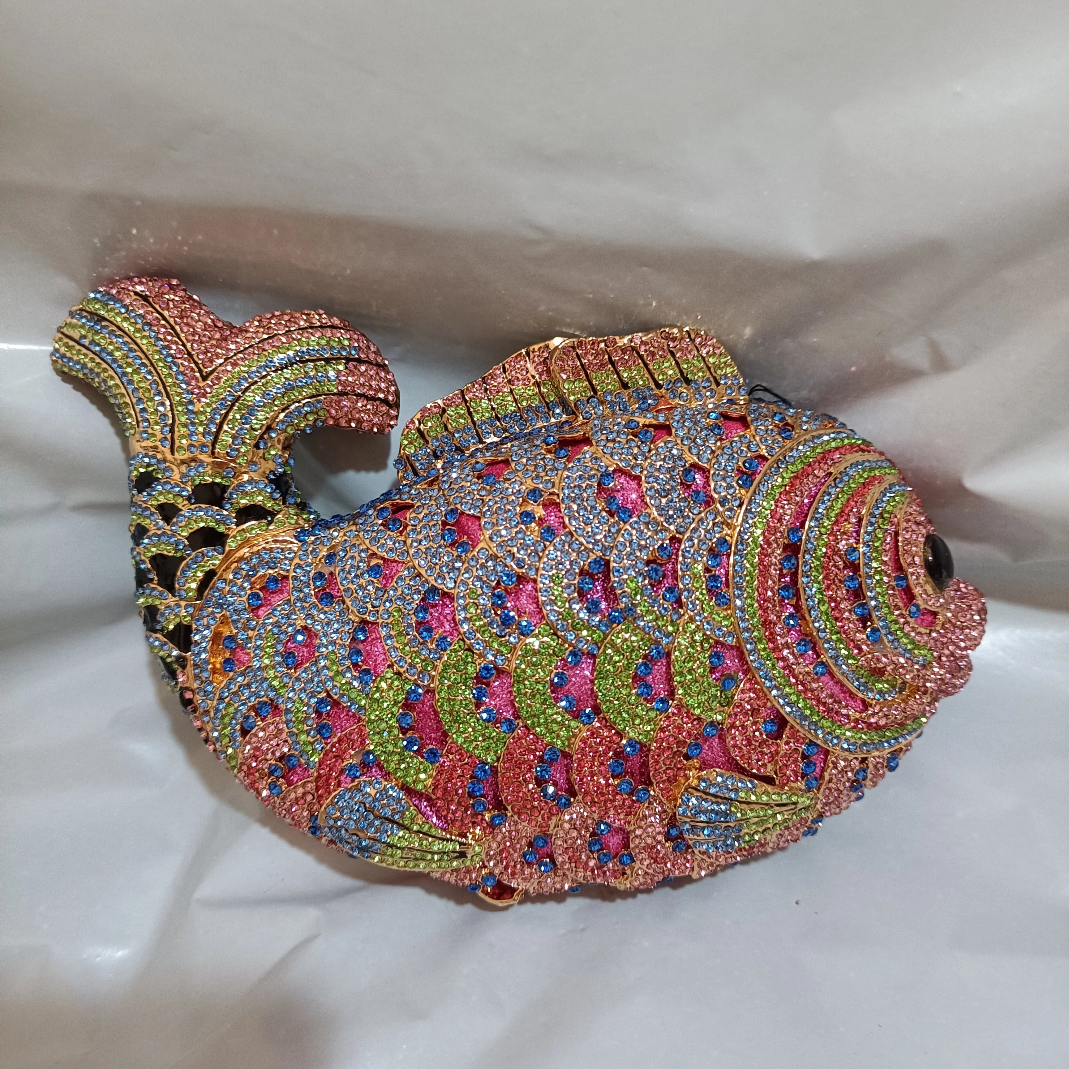 Fish Rhinestone Clutch Bag