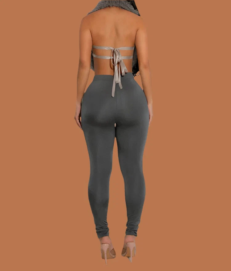 Aubree Fur Pants Set