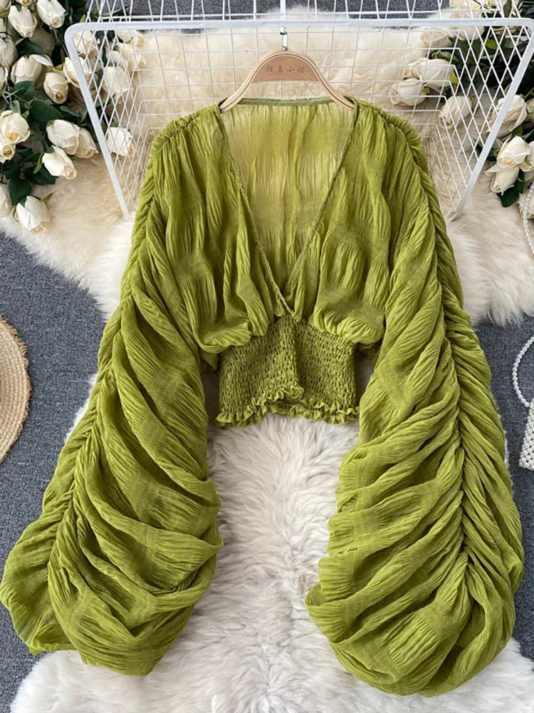 Chiffon Puff  Sleeve Top