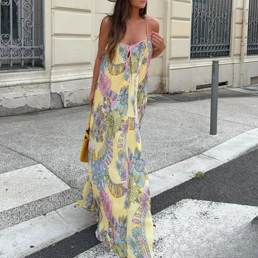 Foral Chiffon Maxi Dress