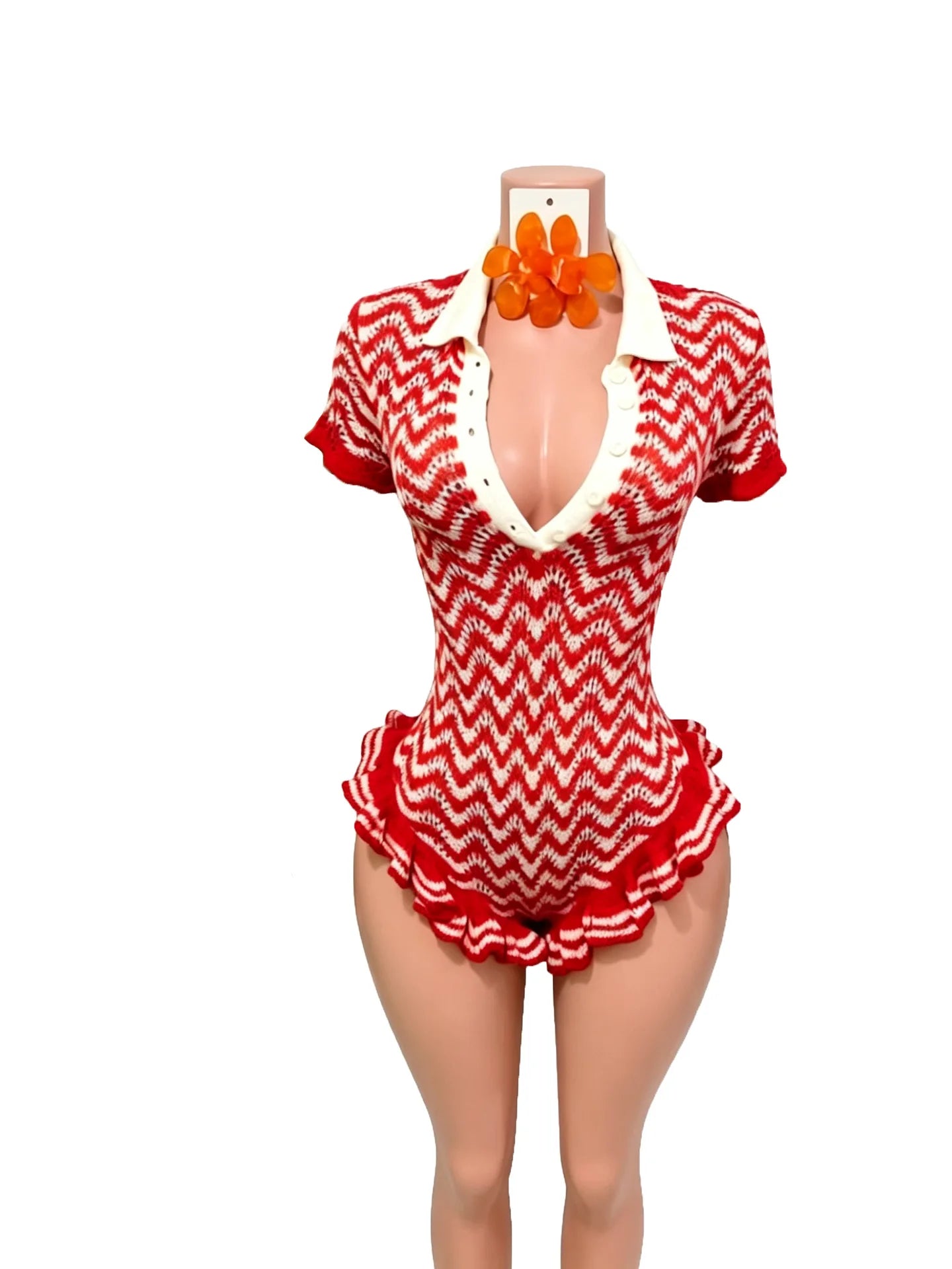 Esha Knit Ruffle Romper