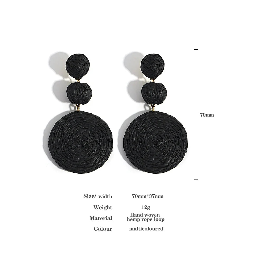 Handmade Rattan Knit Earrings