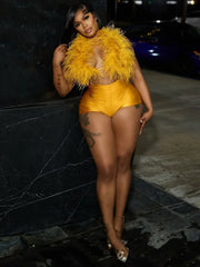 Fur Away Short Set