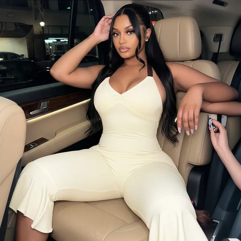 Bowknot Backless Jumpsuit