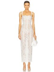 Floral Lace Bodycon Maxi Dress