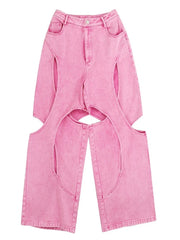 Baby Pink High Waist Jeans