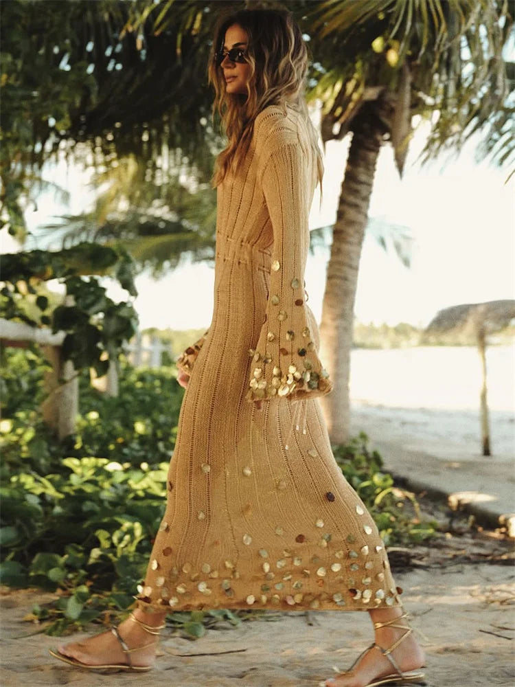 Amara Sequin Knit Maxi Dress