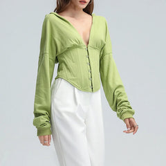 Hoodie Bandage Corset Jacket