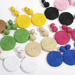 Handmade Rattan Knit Earrings