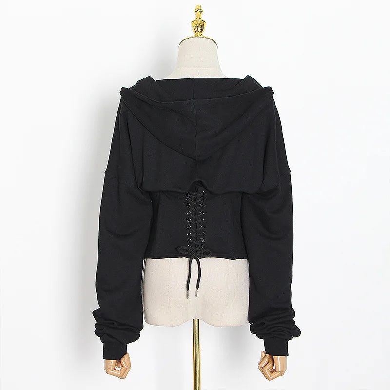 Hoodie Bandage Corset Jacket