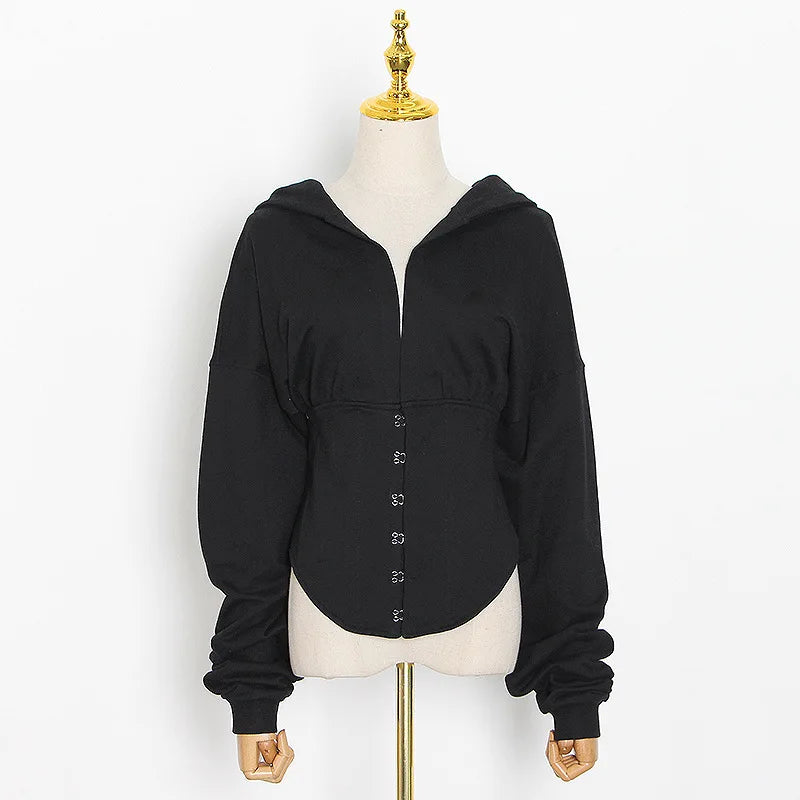 Hoodie Bandage Corset Jacket