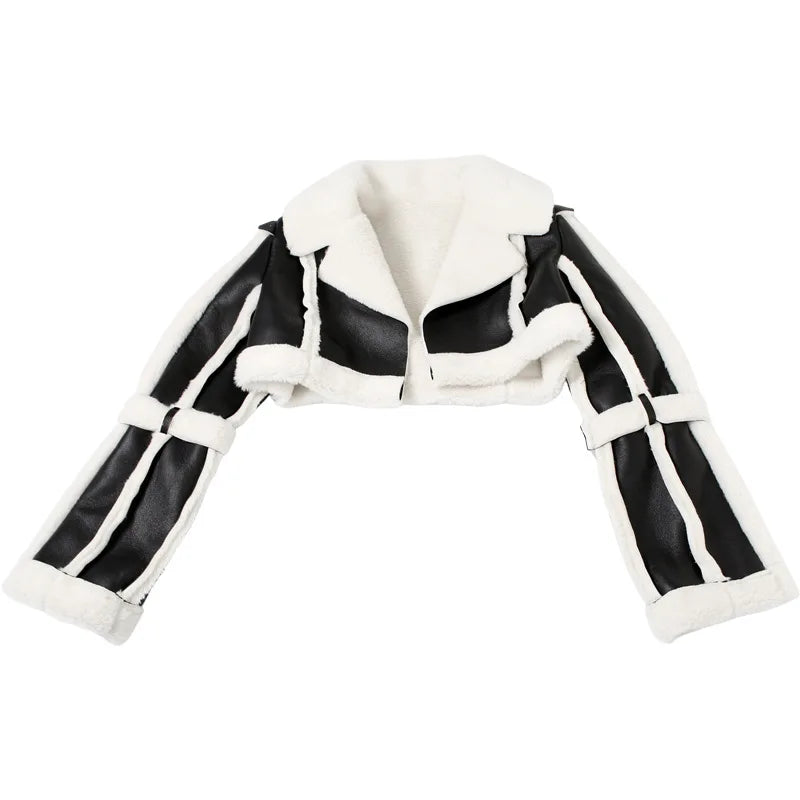 Fur Collar Crop Jacket