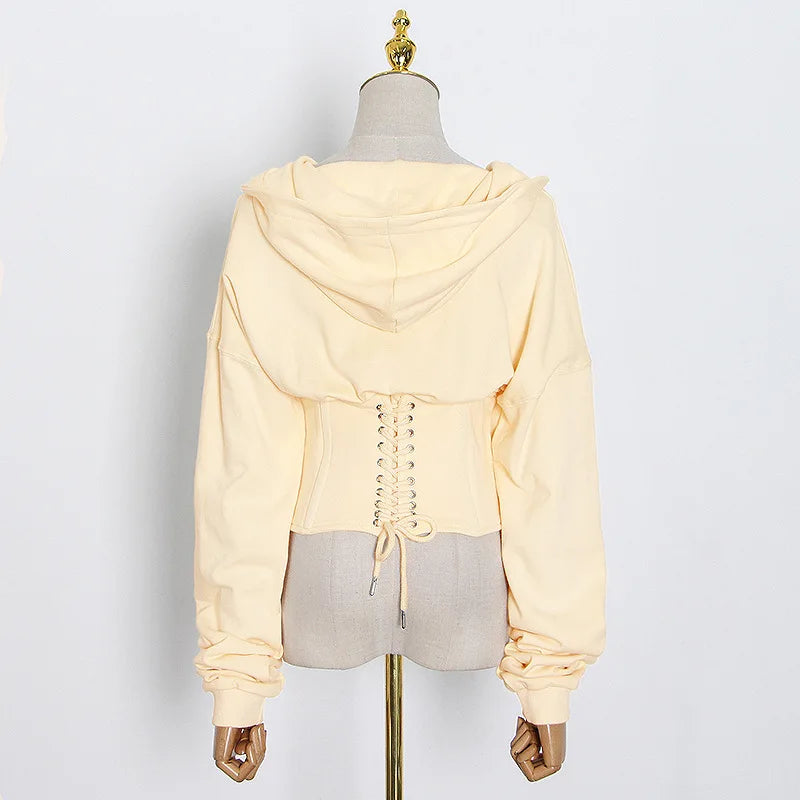 Hoodie Bandage Corset Jacket