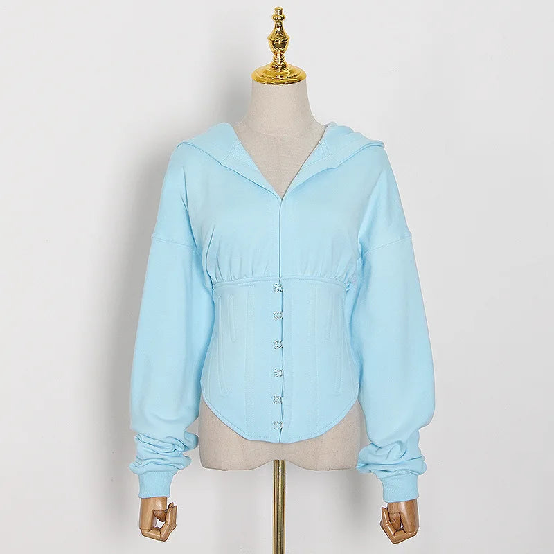 Hoodie Bandage Corset Jacket